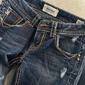 True Religion Distressed Blue Jumpsuit